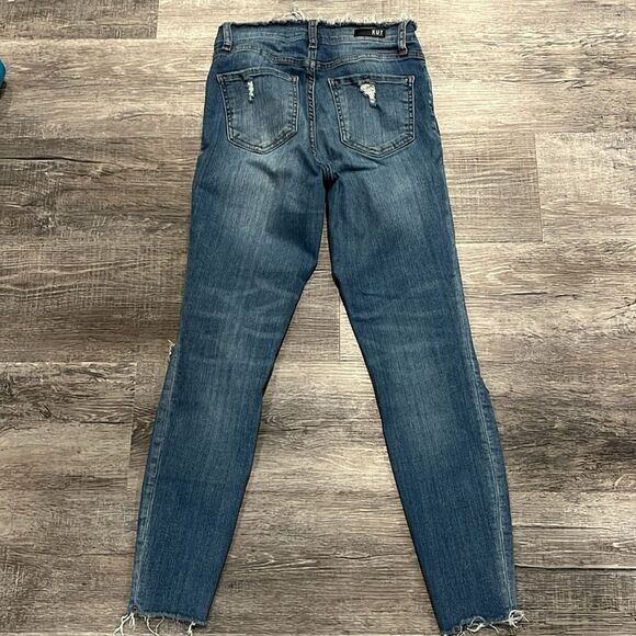 KIT high waist button up Women's Distressed Blue Jeans - Picture 6 of 6